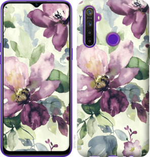 

Чехол Цветы акварелью для Realme 5 918183
