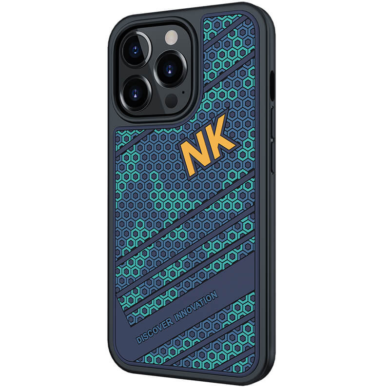 Фото TPU+PC чохол Nillkin Striker на Apple iPhone 13 Pro Max (6.7") (Blue / Green) в маназині vchehle.ua