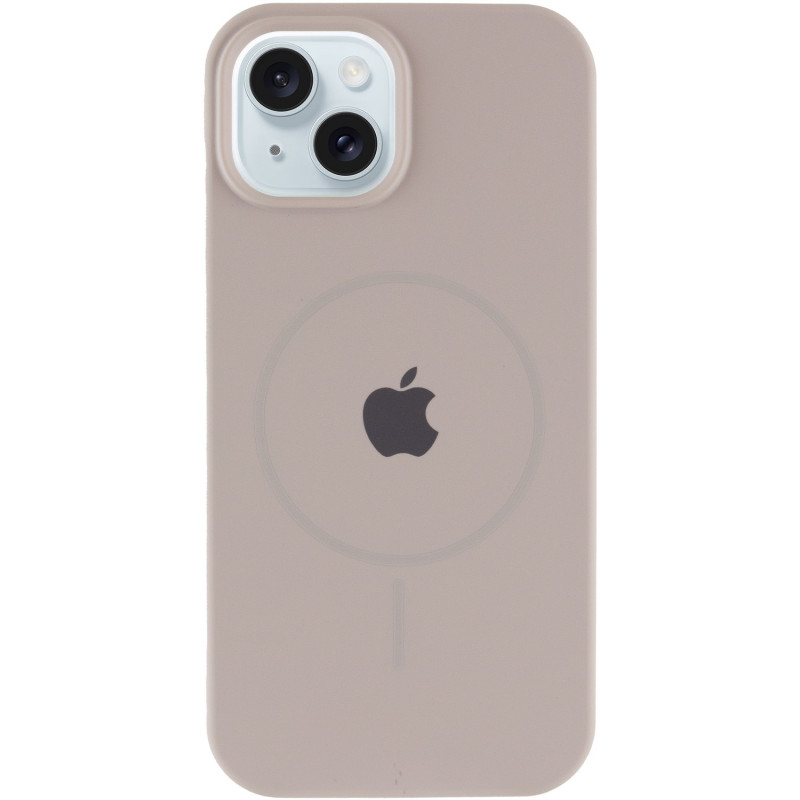 Фото Чохол Silicone Case Full Protective (AA) with Magnetic Safe на Apple iPhone 15 (6.1") (Сірий / Light Grey) на vchehle.ua