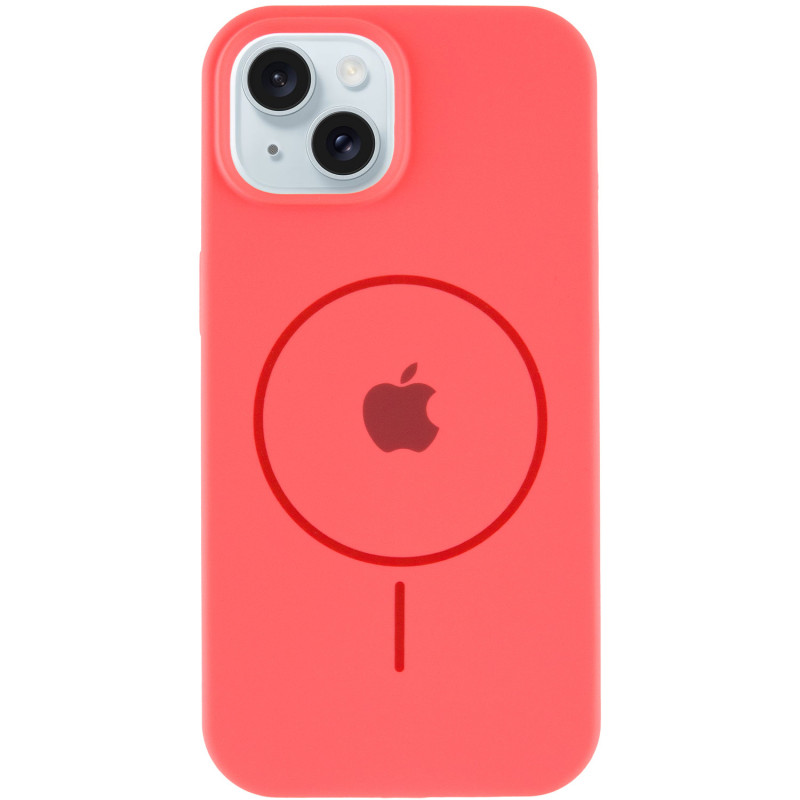 Фото Чохол Silicone Case Full Protective (AA) with Magnetic Safe на Apple iPhone 14 Plus (6.7") (Кавуновий / Watermelon red) на vchehle.ua