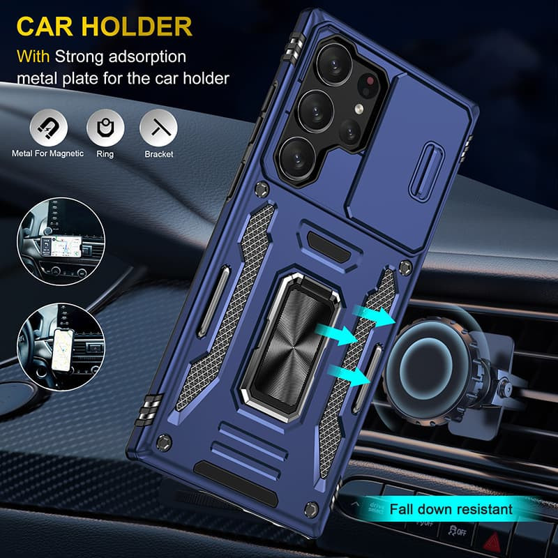 Ударопрочный чехол Camshield Army Ring для Samsung Galaxy S25 Ultra (Синий / Navy) в магазине vchehle.ua