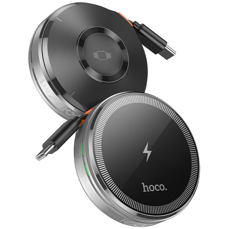 БЗУ Hoco CQ18 Flash 2in1 Magnetic + iWatch (with retractable cable Type-C) (Silver)