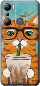 Чохол Зеленоокий кіт в окулярах на Infinix Hot 20i