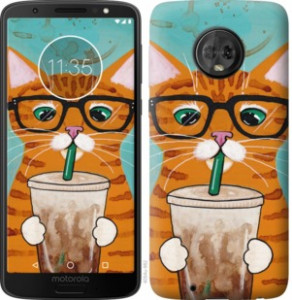 Чохол Зеленоокий кіт в окулярах на Motorola Moto G6