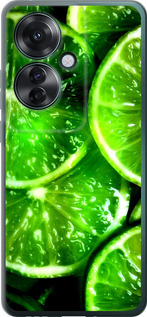 Чехол для Oppo Reno11 F Зелёные дольки лимона (Зеленый)