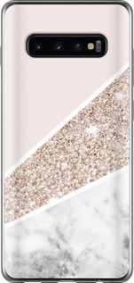 Чехол для Samsung Galaxy S10 Plus Пастельный мрамор (Серый)