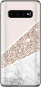 Чехол для Samsung Galaxy S10 Plus Пастельный мрамор (Серый)