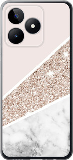 Чехол для Realme Narzo N53 Пастельный мрамор (Серый)