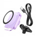 Фото Автодержатель с БЗУ Hoco HW17 Crystal (air outlet) (Romantic purple) на vchehle.ua