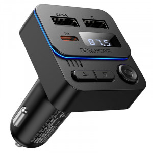 АЗУ FM модулятор Borofone BC60 Hero 35W (2USB-A/1C)