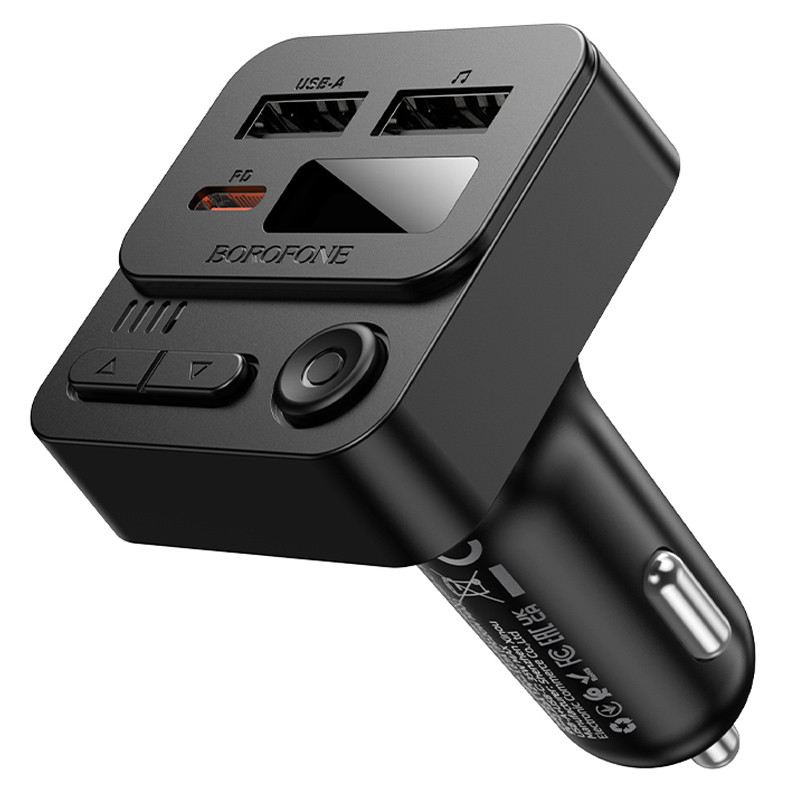 Купить АЗУ FM модулятор Borofone BC60 Hero 35W (2USB-A/1C) (Black) на vchehle.ua