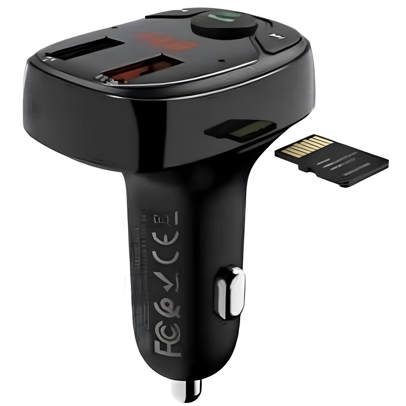 Фото АЗУ FM модулятор Hoco DE35 Max 18W (2USB-A) (Black) на vchehle.ua