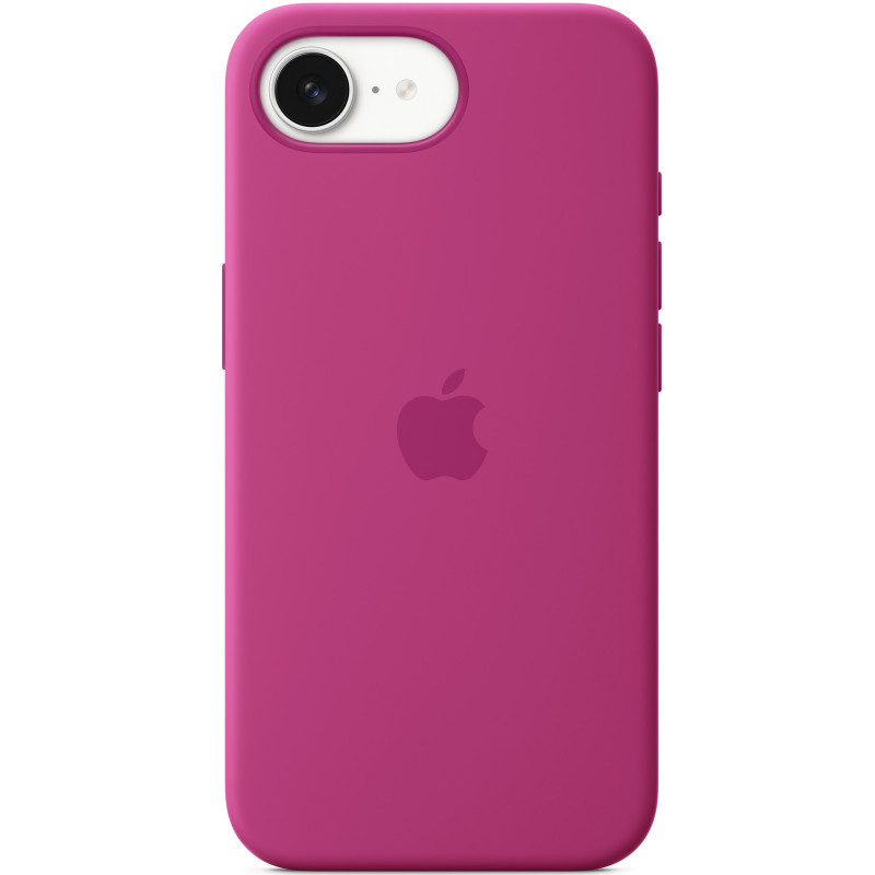 Чехол Silicone case (AAA) with Magnetic Safe для Apple iPhone 16e (6.1") (Fuchsia)