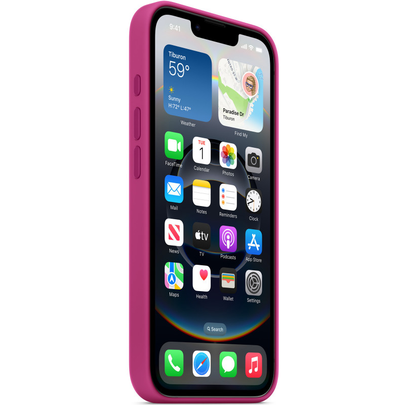 Фото Чехол Silicone case (AAA) with Magnetic Safe для Apple iPhone 16e (6.1") (Fuchsia) на vchehle.ua