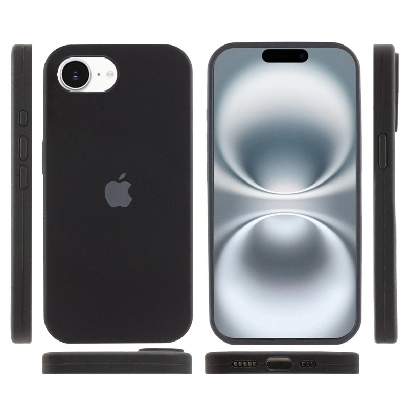 Фото Чехол Silicone Case Full Protective (AA) для Apple iPhone 16e (6.1") (Черный / Black) в магазине vchehle.ua