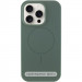 Чехол Silicone Case Full Protective (AA) NO LOGO with Magnetic Safe для Apple iPhone 16 (6.1") (Зеленый / Pine green)