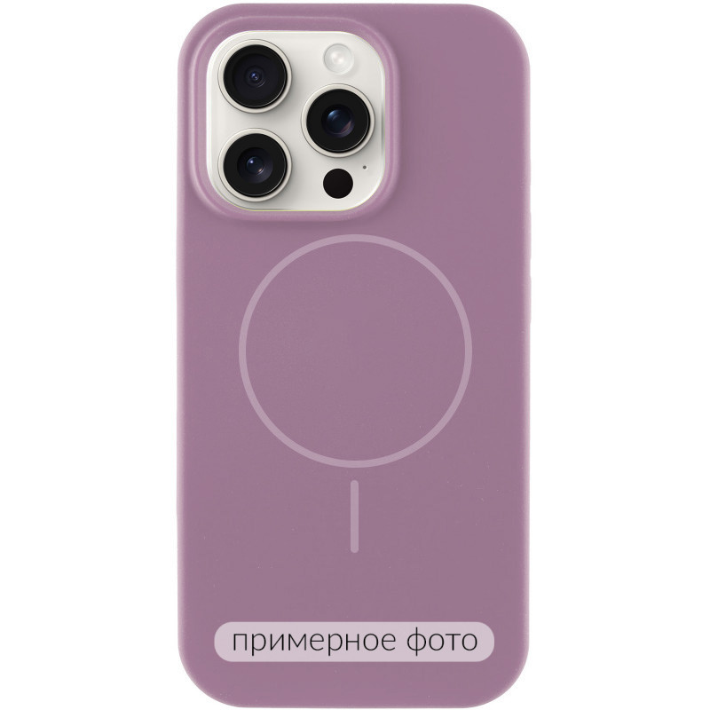 Чехол Silicone Case Full Protective (AA) NO LOGO with Magnetic Safe для Apple iPhone 16 (6.1") (Лиловый / Lilac Pride)