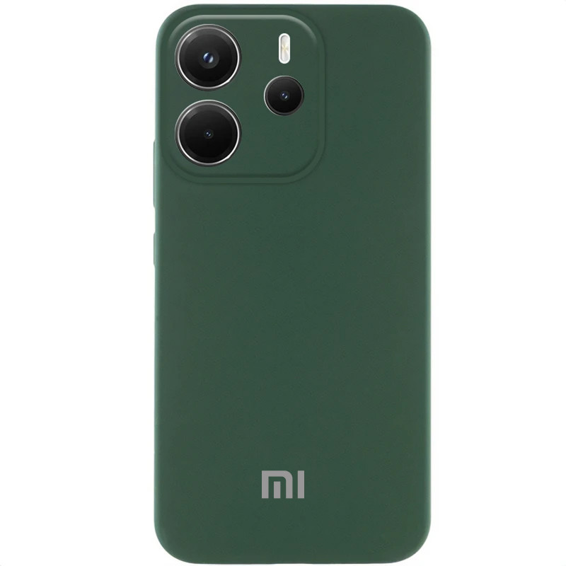 Чехол Silicone Cover Lakshmi Full Camera (AA) with logo для Xiaomi Redmi Note 14 4G (Europe version) (Зеленый / Dark green)