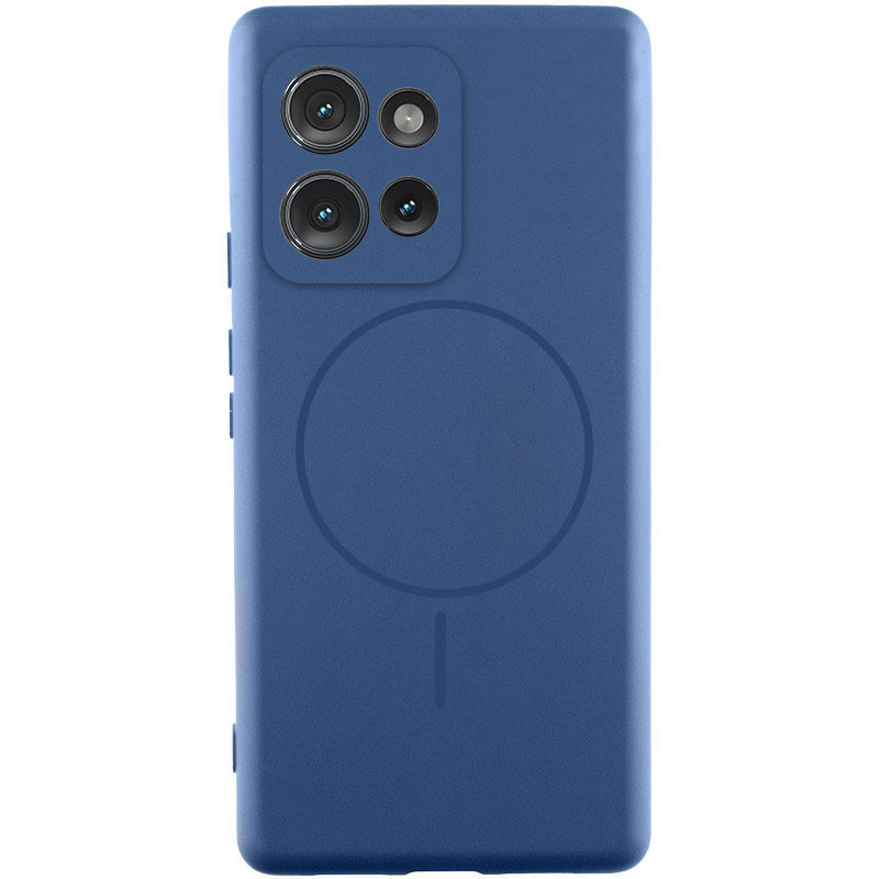 Чехол Silicone Cover Lakshmi Full Camera (AA) with MagFit для Motorola Moto G75 5G (Синий / Navy Blue)