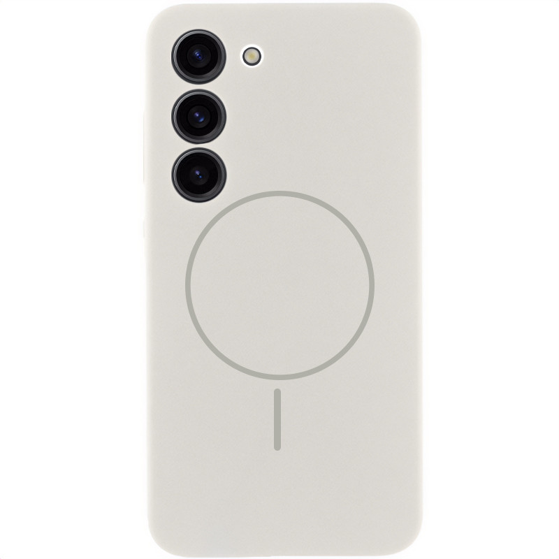 Чехол Silicone Cover Lakshmi Full Camera (AA) with MagFit для Samsung Galaxy S23 (Белый / White)