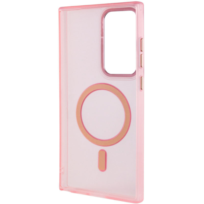 Чехол TPU Lyon frosted with Magnetic Safe для Samsung Galaxy S22 Ultra (Pink) в магазине vchehle.ua