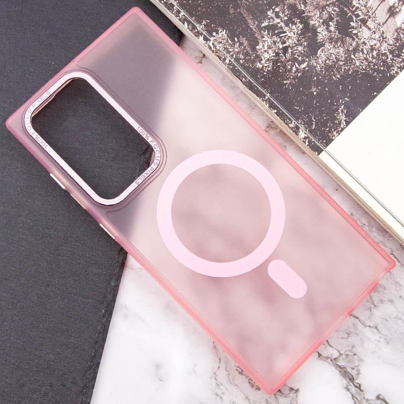 Купить Чехол TPU Lyon frosted with Magnetic Safe для Samsung Galaxy S22 Ultra (Pink) на vchehle.ua