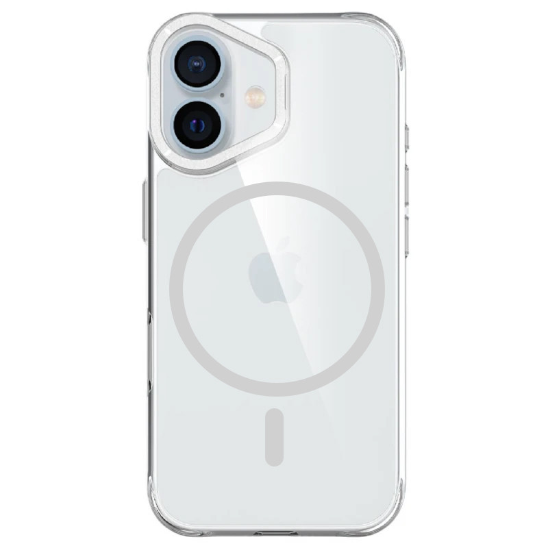 Фото Чехол TPU Space Case Apex with Magnetic Safe для Apple iPhone 16 (6.1") (Silver) на vchehle.ua