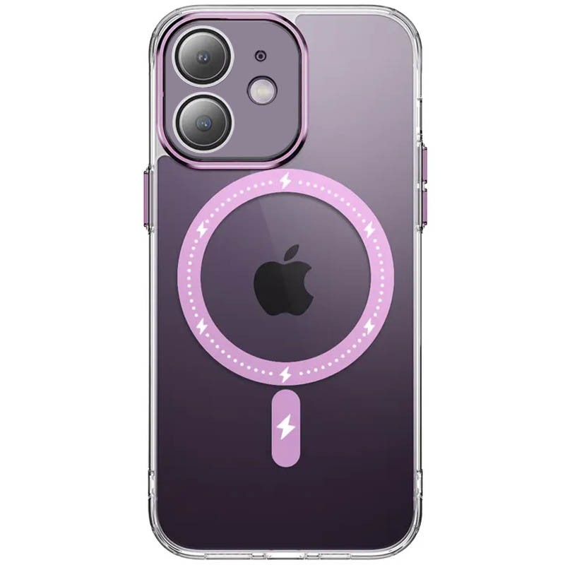 Чехол TPU+PC Colorful with Magnetic Safe для Apple iPhone 12 (6.1") (Pink)