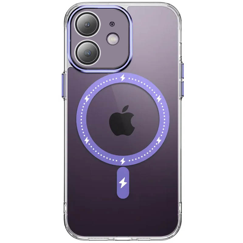 Чехол TPU+PC Colorful with Magnetic Safe для Apple iPhone 12 (6.1") (Purple)