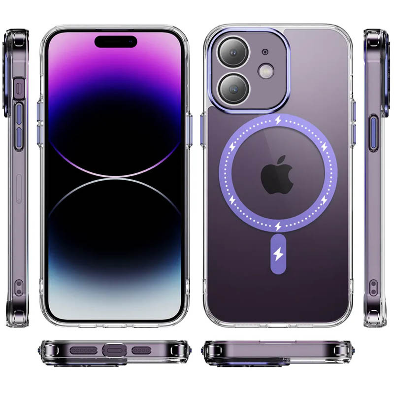 Фото Чехол TPU+PC Colorful with Magnetic Safe для Apple iPhone 12 (6.1") (Purple) на vchehle.ua