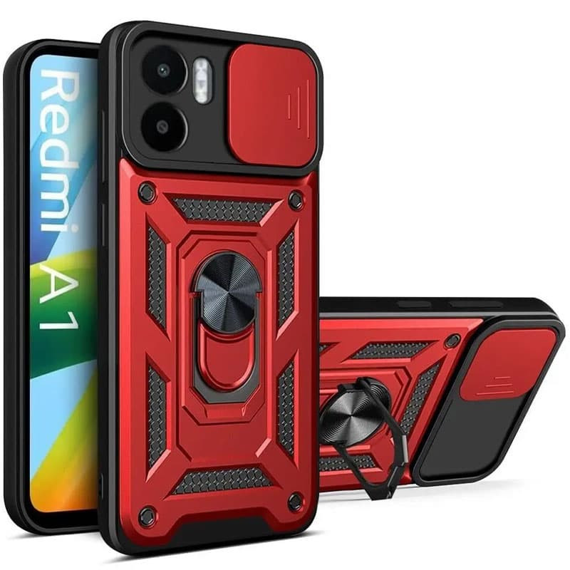 Фото Ударопрочный чехол Ummi Camshield Serge Ring для Xiaomi Redmi A1 / A2 (Красный) на vchehle.ua