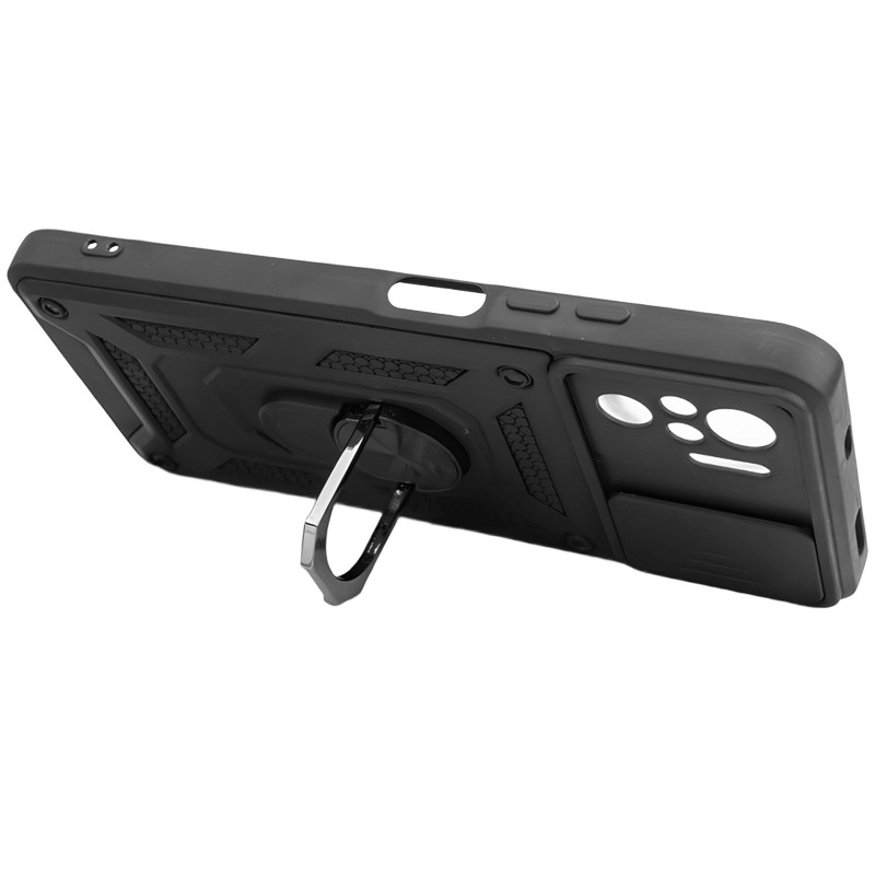 Фото Удароміцний чохол Ummi Camshield Serge Ring на Xiaomi Redmi Note 10 / Note 10s / Poco M5s (Чорний) в маназині vchehle.ua