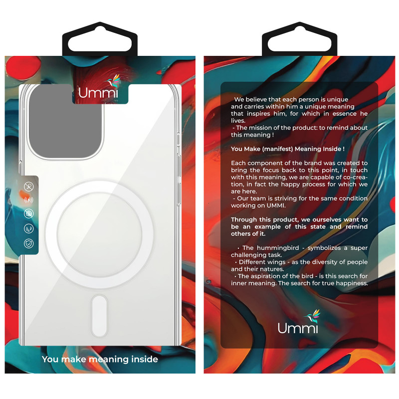 Фото Чехол TPU Ummi transparent with Magnetic Fit для Apple iPhone 14 Plus / 15 Plus (6.7") (Clear) на vchehle.ua