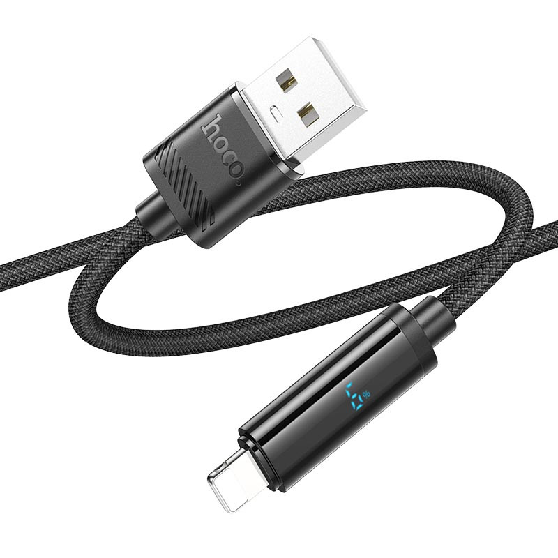 Фото Дата кабель Hoco U127 Power USB to Lightning (1.2m) (Black) на vchehle.ua