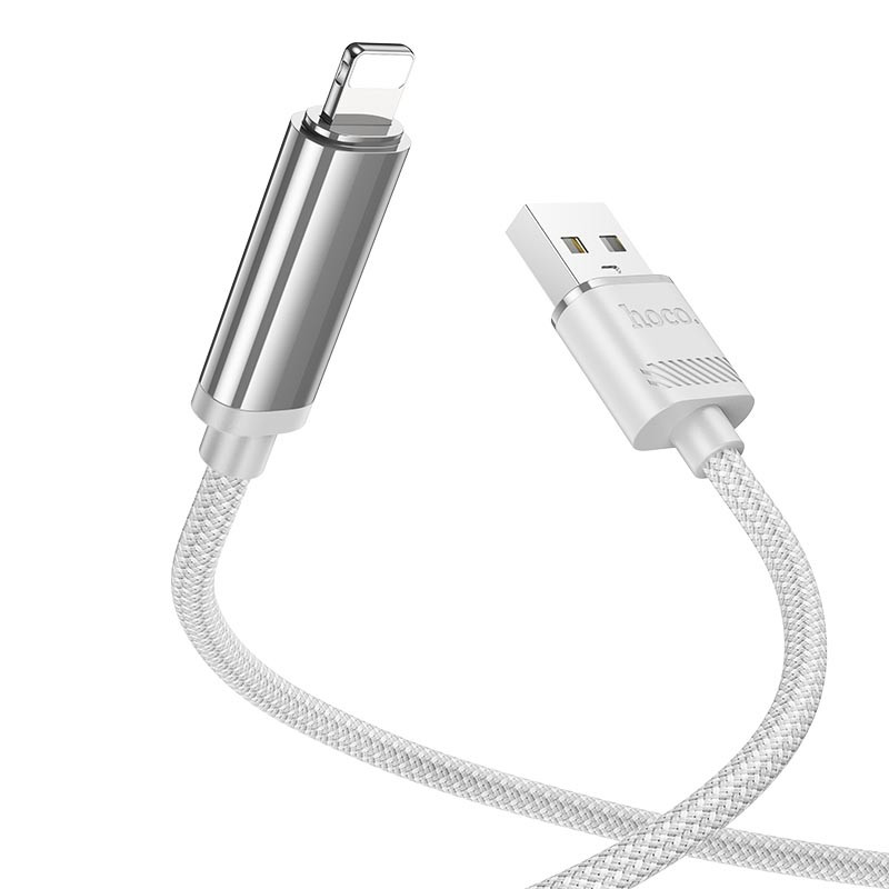 Фото Дата кабель Hoco U127 Power USB to Lightning (1.2m) (Silver / Gray) на vchehle.ua