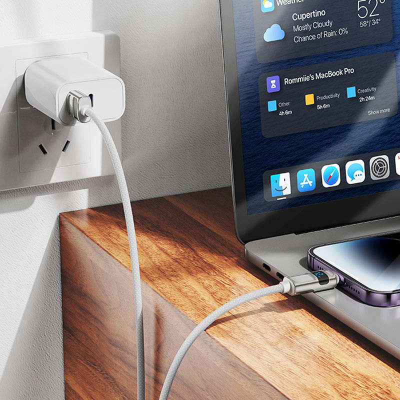 Дата кабель Hoco U137 Line with display USB to Lightning 2.4A/12W (1.2m) (White) в магазине vchehle.ua