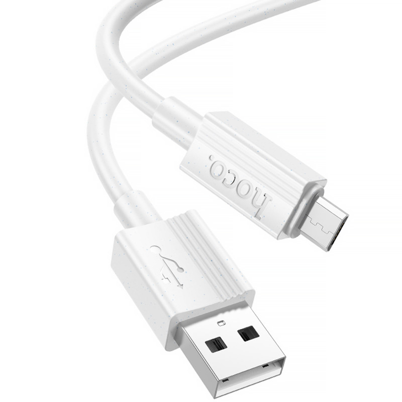 Фото Дата кабель Hoco X107 USB to MicroUSB 2.4A (1m) (White) на vchehle.ua