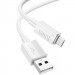 Фото Дата кабель Hoco X107 USB to MicroUSB 2.4A (1m) (White) на vchehle.ua