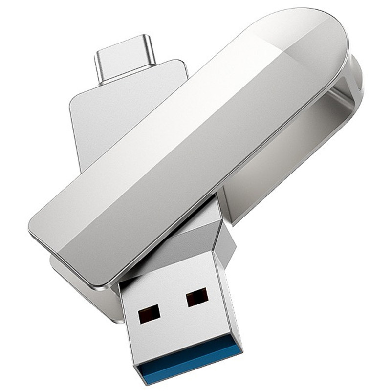 Фото Флеш-накопитель Hoco UD10 Metal Flash 2in1 USB 3.0/Type-C - 128GB (Gray) на vchehle.ua