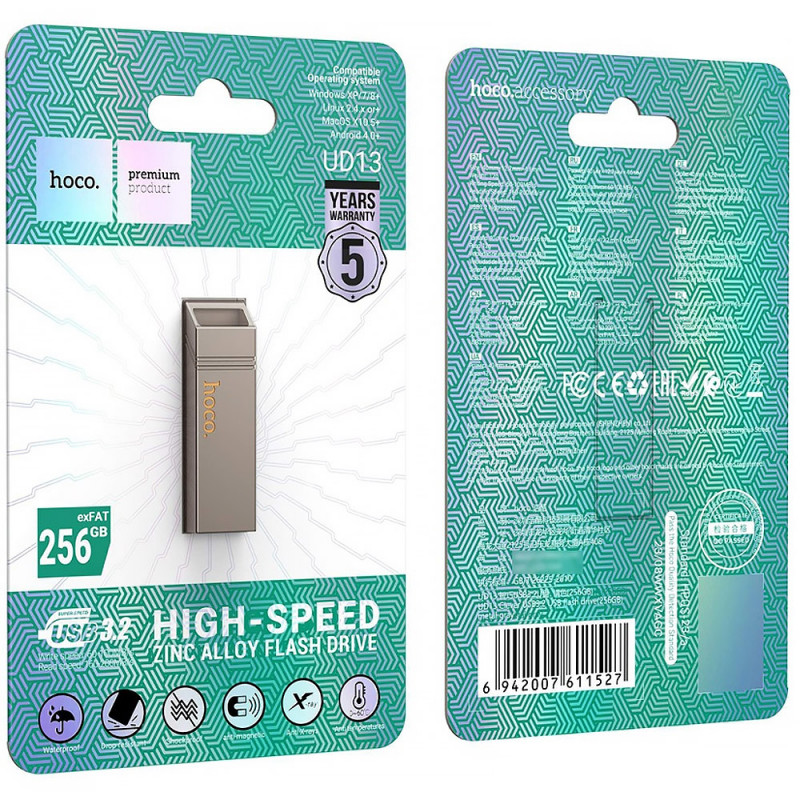 Заказать Флеш-накопитель Hoco UD13 USB3.2 - 256GB (Gray) на vchehle.ua