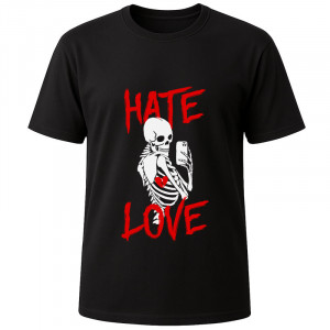 Футболка черная Sceleton love hat