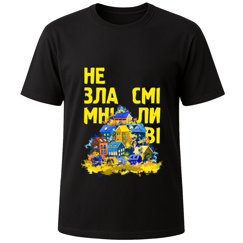 Футболка чорна Ukrainian houses (S)