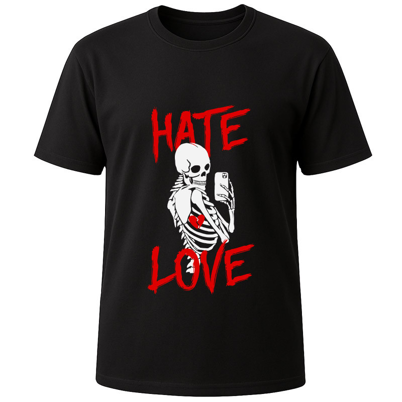 Футболка чорна Sceleton love hat (XXL)