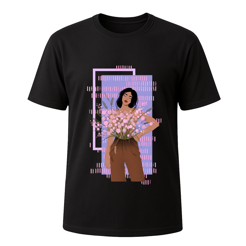 Футболка чорна Flower pants (XXXL)