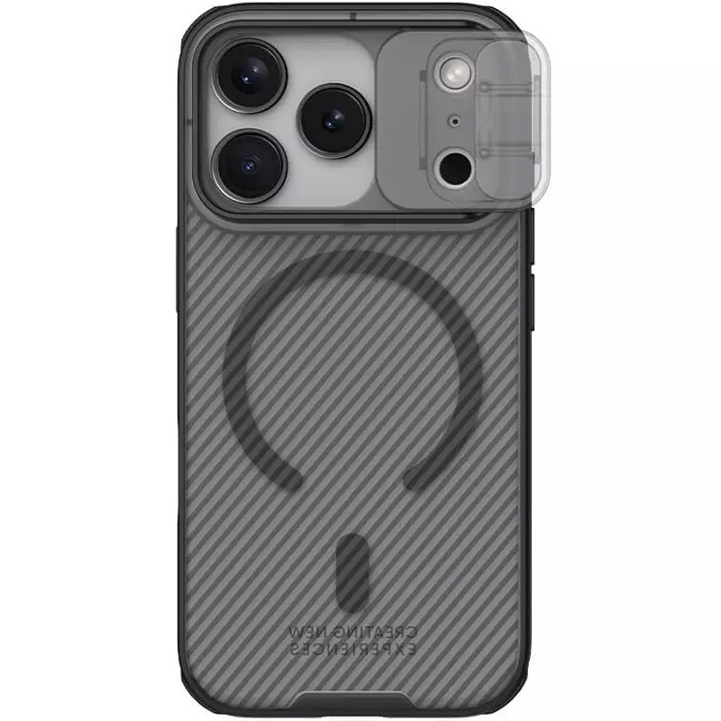 Фото Карбонова накладка Nillkin CamShield Pro Magnetic на Apple iPhone 17 Pro (6.3") (Transparent black) на vchehle.ua