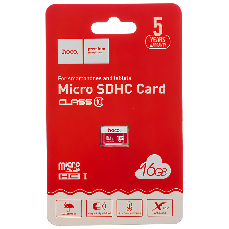 Фото Карта памяти Hoco microSDHC Class 10 - 16GB (без адаптера) (Marsala) на vchehle.ua