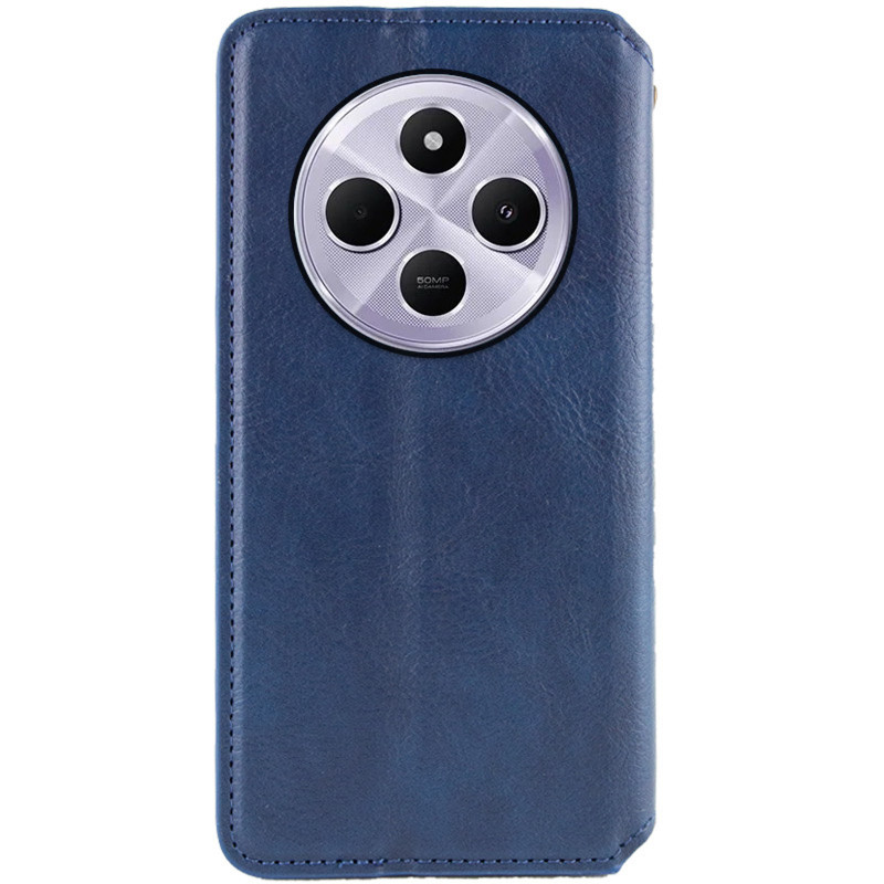 Фото Шкіряний чохол-книжка GETMAN Cubic (PU) на Xiaomi Poco M7 5G (Синій) на vchehle.ua