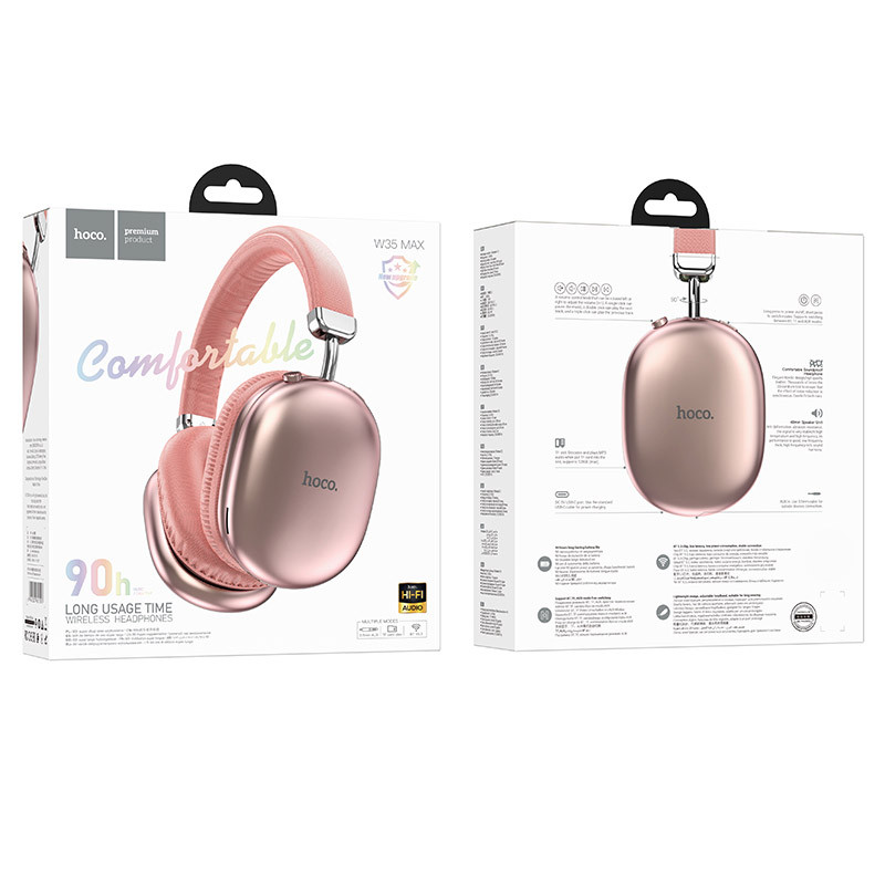 Фото Накладные беспроводные наушники Hoco W35 Max Joy (Pink) в магазине vchehle.ua