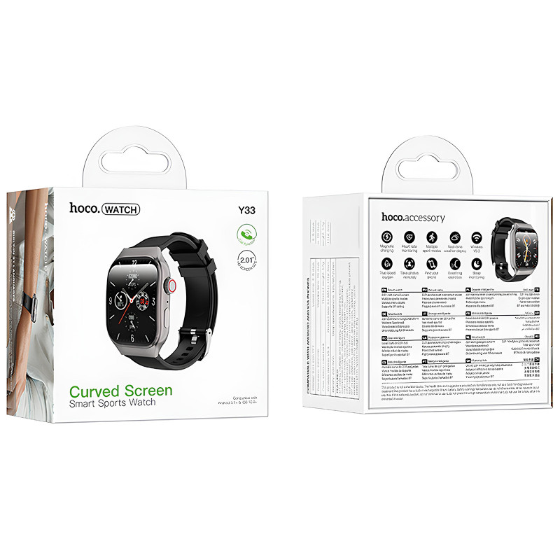 Смарт-годинник Hoco Smart Watch Y33 Smart sports watch (call version) (Black) в магазині vchehle.ua