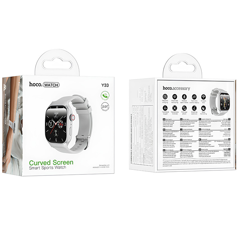 Смарт-годинник Hoco Smart Watch Y33 Smart sports watch (call version) (Silver) в магазині vchehle.ua